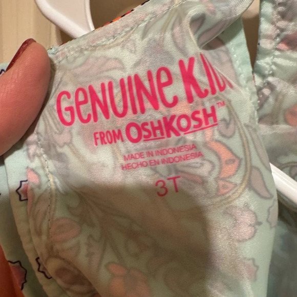 Oshkosh Genuine Kids Toddler Girls Sleeveless Dress Lined Sz 3T - Picture 5 of 6